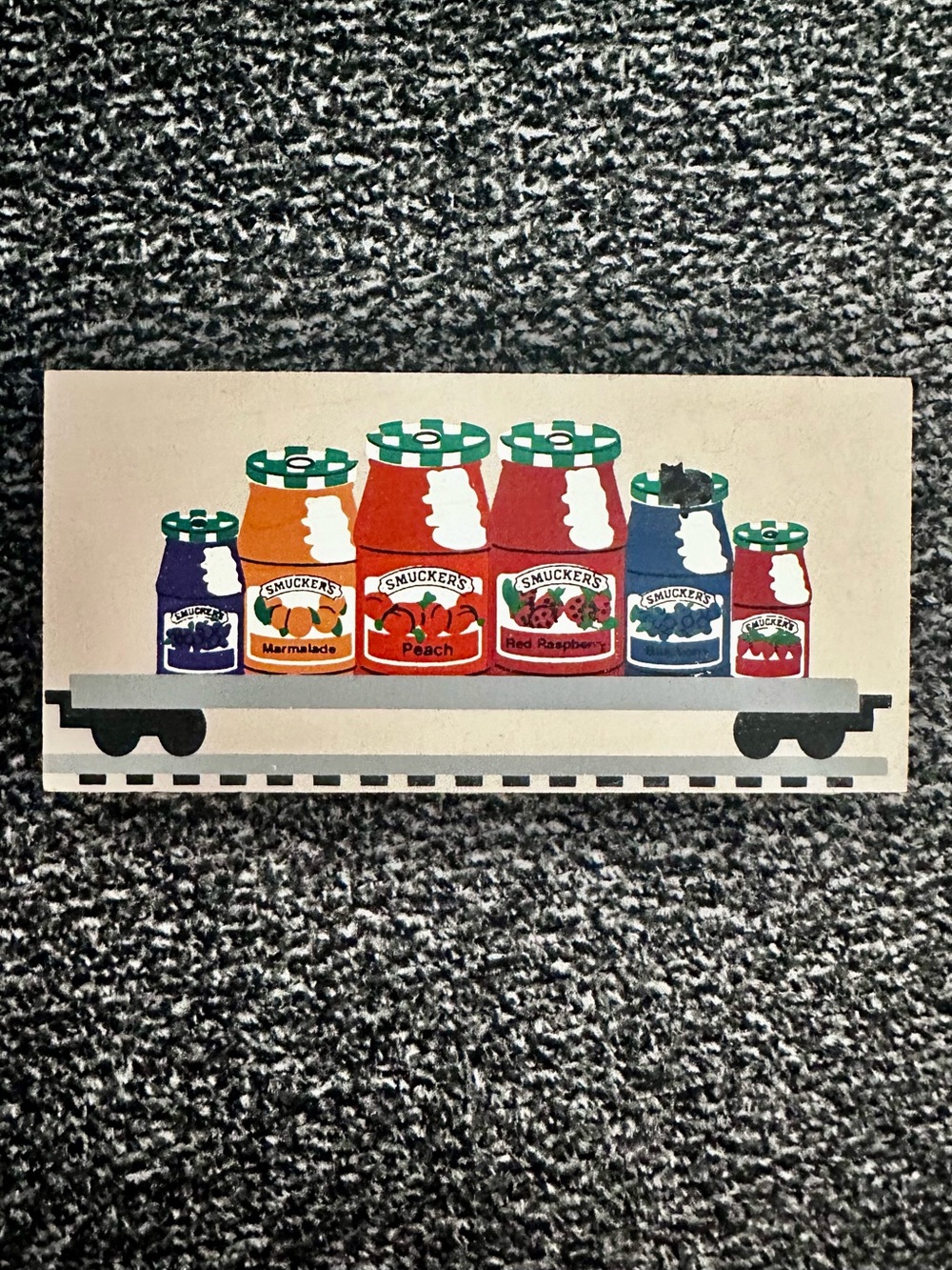 The Cat's Meow Village 1996 Smuckers Train Car #264 Wooden Shelf Sitter Decor
